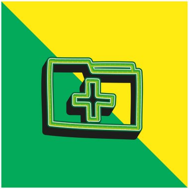 Dizin El Çizilmiş Arayüz Sembolü Yeşil ve Sarı 3d vektör simgesi ekle