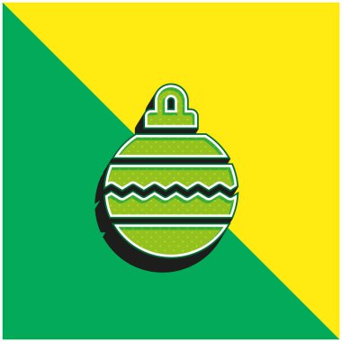 Bauble Green ve sarı modern 3d vektör simgesi logosu