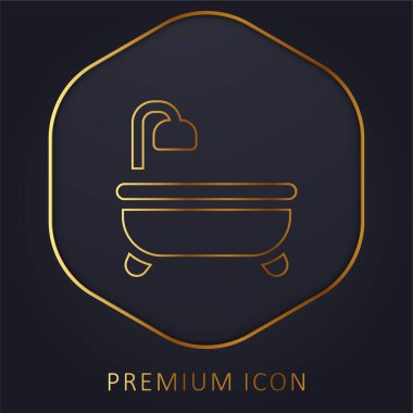 Küvet altın çizgisi logosu veya simgesi