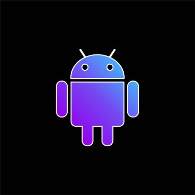 Android Logo mavi gradyan vektör simgesi