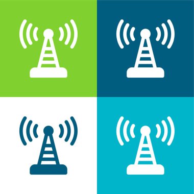 Anten Düz 4 renk en küçük simge kümesi