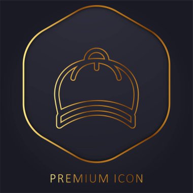 Baby Hat golden line premium logo or icon clipart
