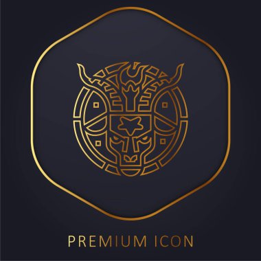 Baphomet altın çizgisi prim logosu veya simgesi