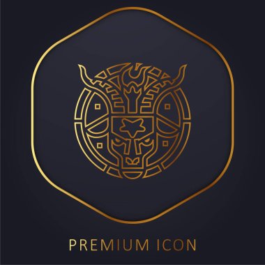 Baphomet golden line premium logo or icon clipart