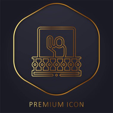 Altın çizgili balkon logosu veya simgesi