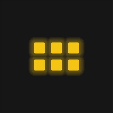 Uygulama sarı parlak neon simgesi