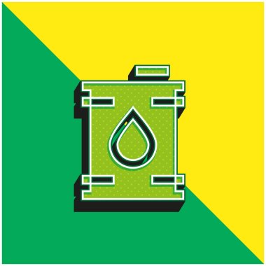 Barrel Green and yellow modern 3d vector icon logo clipart