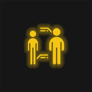 Bmi yellow glowing neon icon clipart