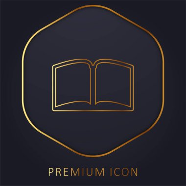 Book Open In The Middle golden line premium logo or icon clipart