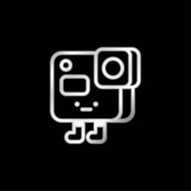 Eylem Kamerası gümüş kaplama metalik simge