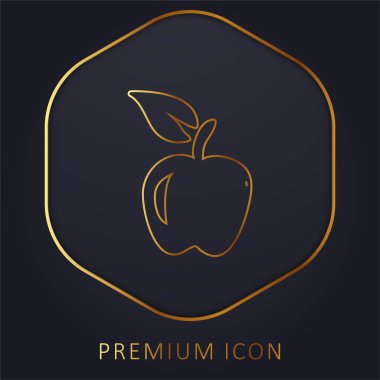 Apple Hand Çizilmiş Altın Çizgili Logo veya simgesi