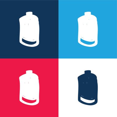 Temel pil mavi ve kırmızı dört renk en küçük simge seti