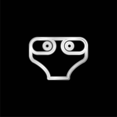 Bebek bezi ana hatları gümüş kaplama metalik ikon