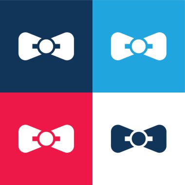 Papyon mavi ve kırmızı dört renk minimal simge seti