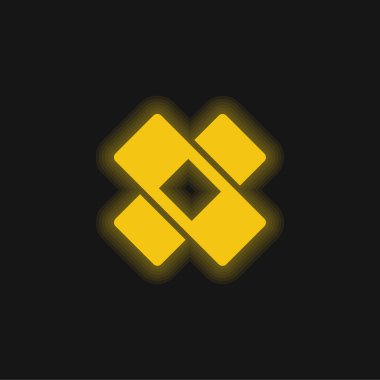 Yara bandı sarı parlak neon simgesi