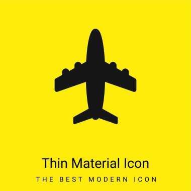 Uçak minimal parlak sarı madde simgesi