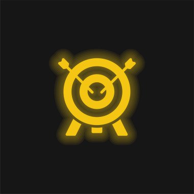 Archery yellow glowing neon icon clipart