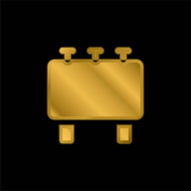 Billboard altın kaplama metalik simge veya logo vektörü