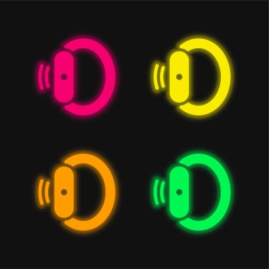 Bileklik dört renk parlayan neon vektör simgesi