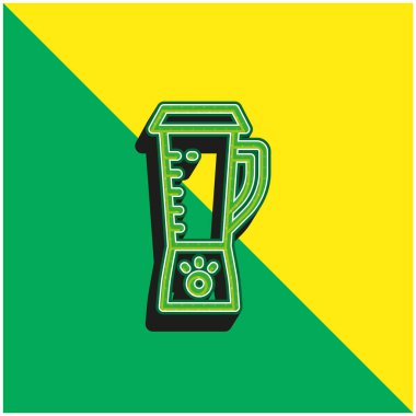 Blender Yeşil ve sarı modern 3d vektör simgesi logosu