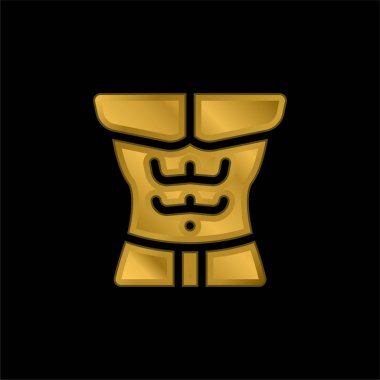 Abdominal altın kaplama metalik simge veya logo vektörü