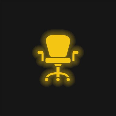 Stüdyo Mobilya Tekerlekli Koltuğu sarı parlak neon ikonu