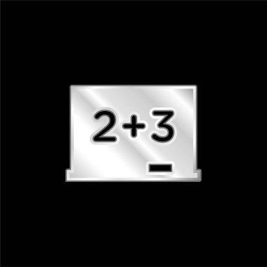 Matematiksel Temel Hesaplamalarla Tahta Gümüş Kaplama Metalik Simge