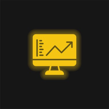 Analitik sarı parlak neon simgesi