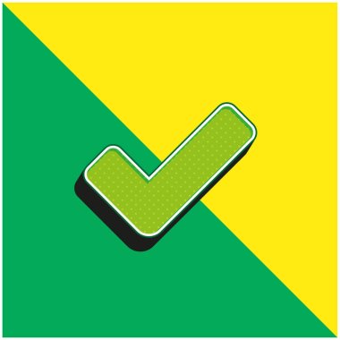 Big Check Mark Green and yellow modern 3d vector icon logo clipart