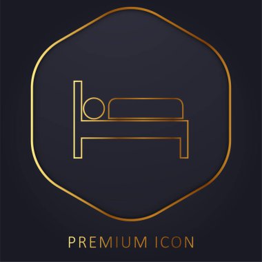 Yatak altın çizgisi prim logosu veya simgesi