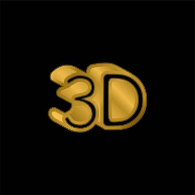 3D altın kaplama metalik simge veya logo vektörü