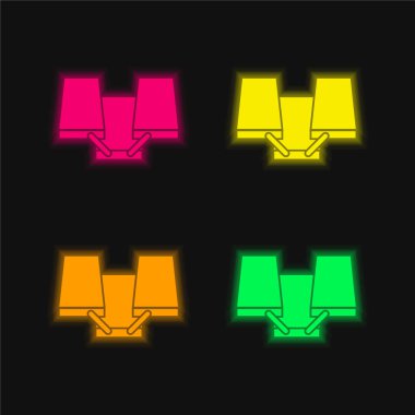 Sanat Aracı 4 renk parlayan neon vektör simgesi