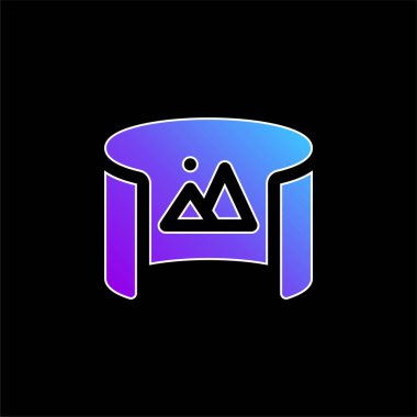 360 Görünüm mavi eğimli vektör simgesi