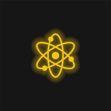 Atomik sarı parlak neon simgesi