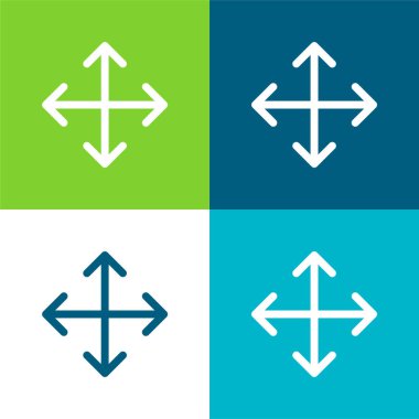 Oklar Düz 4 renk en küçük simge kümesi