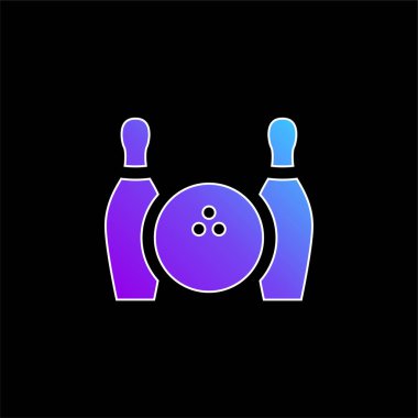 Bowling topu ve iki kase mavi gradyan vektör simgesi