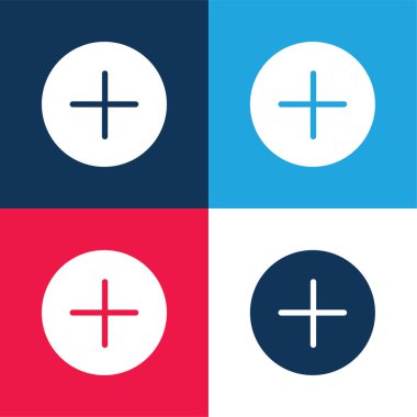 Mavi ve kırmızı dört renk simgesi ekle