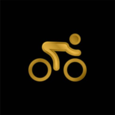 Bisiklet Yarışı Altın kaplama metalik simge veya logo vektörü