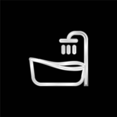 Küvet gümüş kaplama metalik ikon