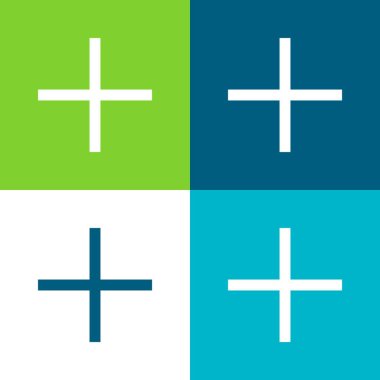 Düz dört renk simgesi seti ekle