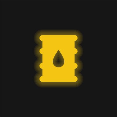 Fıçı sarı parlak neon simgesi