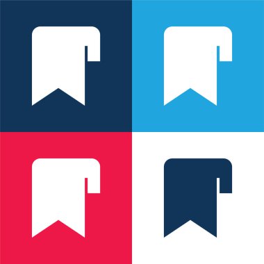 Yer imi mavi ve kırmızı dört renk en az simge kümesi