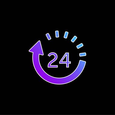 24 Hours Delivery blue gradient vector icon clipart