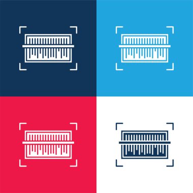 Barkod mavi ve kırmızı dört renk en küçük simge kümesi