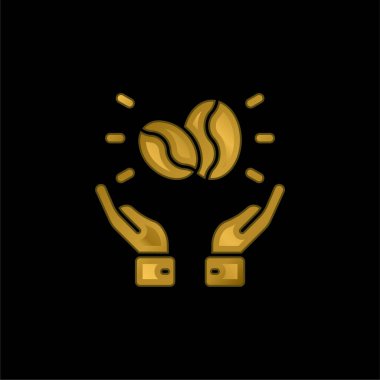 Altın kaplama metalik simge ya da logo vektörü