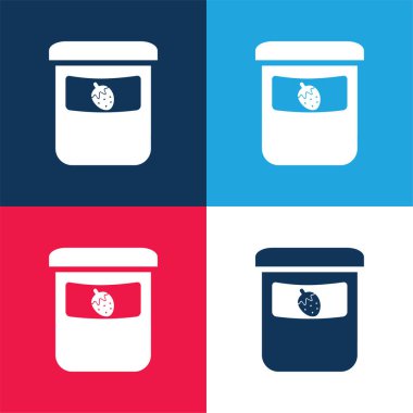 Bebek Meyvesi Gıda Mavi ve Kırmızı Minimum Renk Simgesi