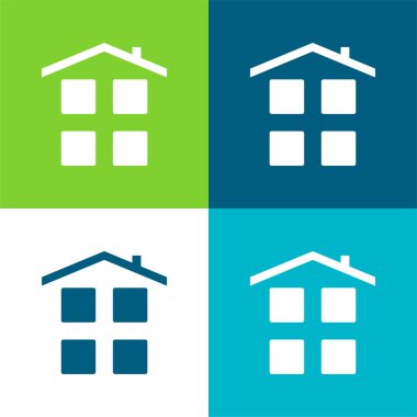 Uygulamalar Düz dört renk minimal simgesi seti