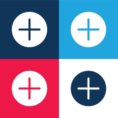 Mavi ve kırmızı dört renk simgesi ekle