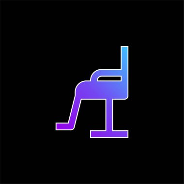 Berber Sandalyesi mavi eğimli vektör simgesi