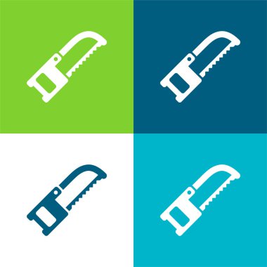 Band Saw Flat four color minimal icon set clipart